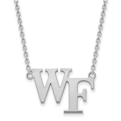 Black Bow Jewelry 10k White Gold Wake Forest Demon Deacons NCAA Necklace 18 Inch