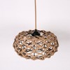 YANSUN 1-Light Boho Pendant Light Plug-in Rustic Hand-Woven Hemp Rope Cage Basket Hanging Lamp Wicker Retro Light Fixtures Brown - 3 of 4