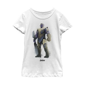 Girl's Marvel Avengers: Endgame Thanos Spray Paint T-Shirt - 1 of 4