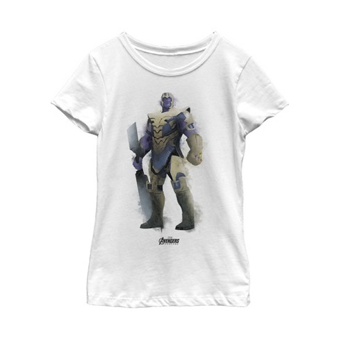 Girl's Marvel Avengers: Endgame Thanos Spray Paint T-Shirt - image 1 of 4