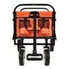 FURNIinspire Outdoor Serving Carts Minimeetall Collapsible Foldable Wagon Cart Utility Wagon Grocery Cart 225lbs, Orange, 35.04"*22.44"*38.58" - 2 of 4