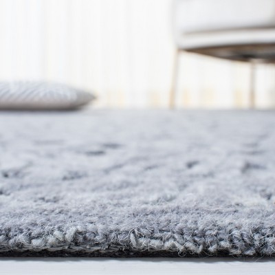 Hand-Tufted Light Grey Wool Square Area Rug, 6' x 6'