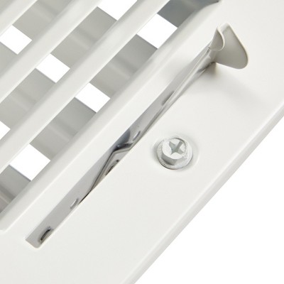 White Metal 4x12 Air Vent Register with Damper