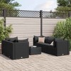 vidaXL Patio Lounge Set with Cushions Sectional Sofa Garden Backyard Poly Rattan - Black - 2 of 4