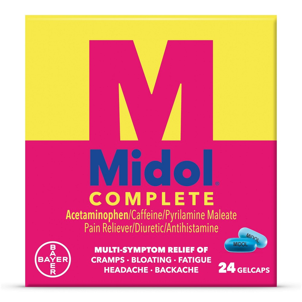 Midol Complete Menstrual Relief Maximum Strength Multi-Symptom Relief Gelcaps - Acetaminophen - 24ct