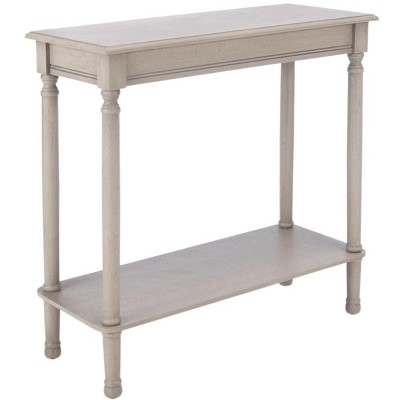 Elegant Greige Wood Console Table with Storage Shelf, 31"x15"