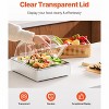 Countertop Food Serving Display Container, 1 x 1/2 Pan Stainless Steel Food Tray with Clear Lid & Ice Tray - 3 of 4