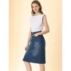 INSPIRE CHIC Women's Casual High Waist Back Slit Short Denim Skirts - 4 of 4