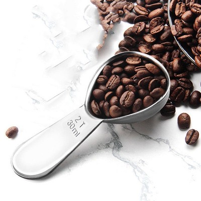 YG-MC12 304 Thickened Stainless Steel 30ML Coffee Spoon Scales Scaling Spoon, Specification: Large