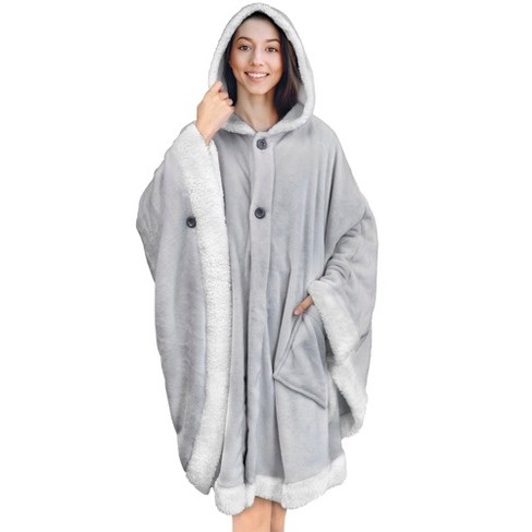 Pavilia Angel Wrap Hooded Blanket For Women Adult, Wearable Cozy Wrap ...