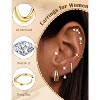 7-Pair 14K Gold Plated Huggie Earring Set - Hypoallergenic Small Stud Hoops for Cartilage Piercing, Dainty Stackable Jewelry Gift - 2 of 4