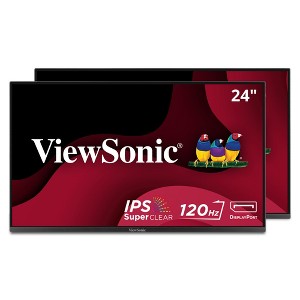 ViewSonic VA2456A-MHD_H2 Dual Monitor Pack Head-Only 1080p IPS Frameless Monitors with 120Hz, Eye Care, VESA Mountable, HDMI, DisplayPort, and VGA - 1 of 4