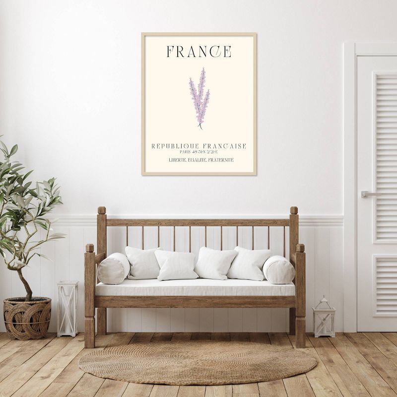 33&#34;x41&#34; France Travel Poster French Lavender by Chayan Lewis Wood Framed Wall Art Print Brown - Amanti Art, 6 of 11