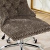 RISOKEYS Home Office Chair with Wheels & Silver Base,Cute Chenille Fabric with Tufted Back for Bedroom,Upholstered Adjustable Swivel Desk Chair. - 4 of 4