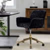 Okak Velvet Office Chair, Desk Chair with Golden Metal Base, Swivel Chair with Adjustable Height for Office, Home - 4 of 4