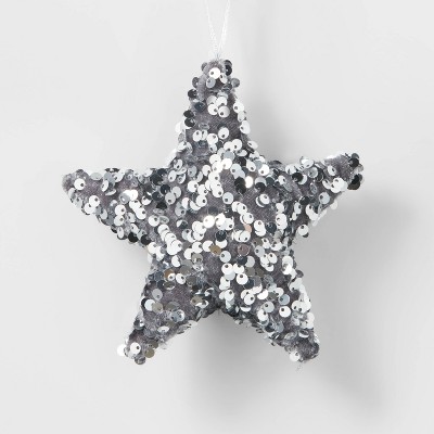 Sequin Star Christmas Tree Ornament Silver - Wondershop™