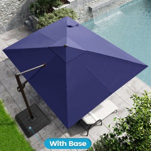 Crestlive Products 9x10.5FT Cantilever Umbrella UV30+ Outdoor 360 Degree Rotation Offset Umbrella 6 Heights Adjustable with Base - 1 of 4