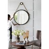 VYNXARIA Decorative Wall Mirrors - 29.5 Inch Black Round Mirror with Rope Strap for Bathroom, Bedroom, and Living Space - 3 of 4