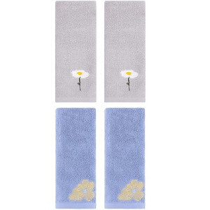 REGALWOVEN Cotton Soft Absorbent Floral Pattern Hand Towel 13" x 30" - 1 of 4