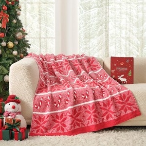 Snuggle Sac Soft Christmas Throw Blanket Knit Bed Blanket 50x60" - 1 of 4