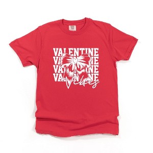 Simply Sage Market Women's Coquette Valentine Vibes Stacked Short Sleeve Garment Dyed Tee - 2XL - Red - 1 of 4
