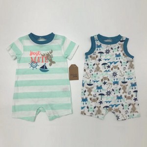 Chick Pea Baby Boy Romper Newborn Essentials Summer Tanktop 2 PC Set - 1 of 4