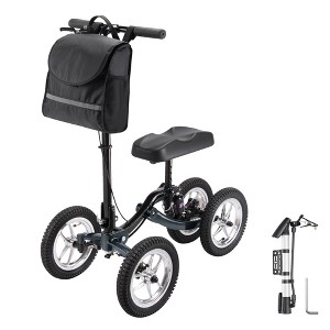 Yescom Knee Scooter, Medical Foldable All Terrain Knee Walker for Adults for Foot Surgery, Black - 1 of 4
