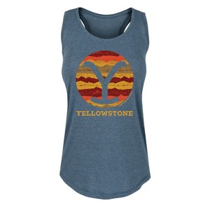 Women's - Yellowstone - Ranch Pattern Y Brand Fill Graphic Racerback Tank - 1 of 4