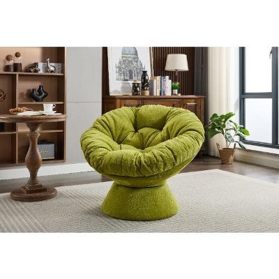 CAVINAS Oversized Swivel Accent Chair, 360-degree Swivel Barrel Chair, Upholstered Swivel Chair, Papasan Chair for Living Room Bedroom