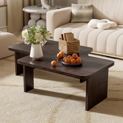 Nesting Modular Coffee Table Set with Rectangle Splicing Design,41.7'' Multifunctional Living Room Table-Baofuwish