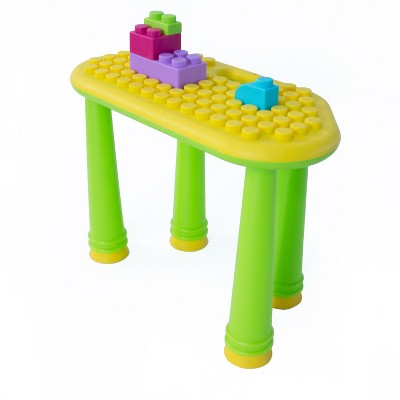 UNiPLAY Indoor/Outdoor Toddler Activity Table Set with 25 Piece Building Blocks