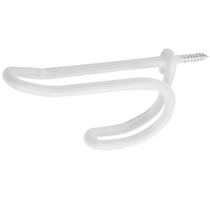 National Hardware 3.87 in. L Vinyl Coated White Steel Coat/Hat Hook 15 lb. cap. 2 pk (Case of 6) - 1 of 1