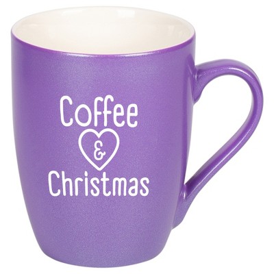 Elanze Designs Coffee & Christmas Passion Purple 10 ounce New Bone China Coffee Cup Mug