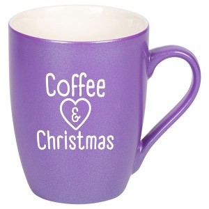 Elanze Designs Coffee & Christmas Passion Purple 10 ounce New Bone China Coffee Cup Mug - 1 of 4