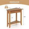 MOEPISY 2-Tier Wedge Narrow End Table with Storage Shelf and Solid Wood Legs - 2 of 4