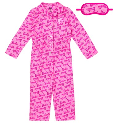 Barbie Fleece Pajama Coverall and Sleep Mask PJs Set