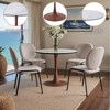LeisureMod Bristol 27" Round Dining Table – MDF Top with Cherry Steel Pedestal Base, Modern Accent Table for Kitchen, Dining Room & Small Spaces - 3 of 4
