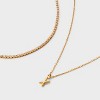 14K Gold Dipped Cubic Zirconia Initial Necklace Set 2pc - A New Day™ Gold - 3 of 3