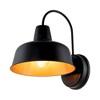 13" Wellfor Outdoor Wall Light, Steel Shade, Bronze Finish, Rust-Resistant, Gooseneck Design, All-Weather, E26 Bulb Compatible: Matte Surface - 3 of 4