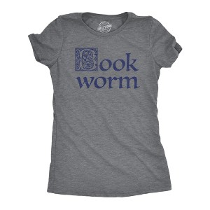Womens Book Worm T Shirt Funny Literature Reading Lovers Tee For Ladies - Crazy Dog Women's T Shirt - 1 of 4