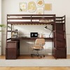 Full Size Loft Bed with 7 Drawers, 2 Shelves and Desk - 2 of 4