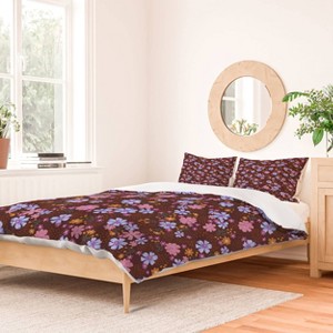 Deny Designs Full/Queen Schatzi Brown Macy Floral Autumn Duvet Cover and Pillow Sham - 1 of 4
