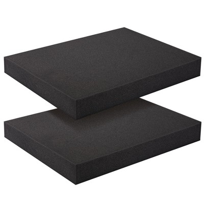 2 Pack Customizable 1.5 Inch Polyethylene Foam Insert Sheets for Packing,  Moving, Crafts (Black, 12 x 16 In) 