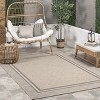 Nuloom Inaya Bordered 5x8 Indoor/Outdoor Area Rug for Living Room Patio Deck Front Porch Kitchen, Grey/Beige - 2 of 4