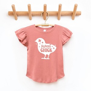 The Juniper Shop Sweet Chick Chick Toddler Flutter Sleeve Tee - 1 of 2