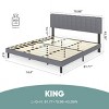 FURNIinspire Beds Modern King Size Bed Frame Iron Platform Bed with Soft Headboard, Wooden Bed Board Bedroom Furniture, Grey, 81.77"*74.4"*43.26" - 3 of 4