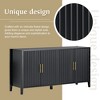 Accent Storage Cabinet Sideboard Wooden Cabinet with Metal Handles for Hallway, Entryway, Living Room - 3 of 4