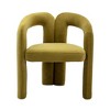 CAVINAS Velvet Accent Chair with Elephant Feet,Arm Chair Curved Circular Backrest,Upholstered Lounge Accent Chair for Living Room,Beige,Set of 2 - 3 of 4