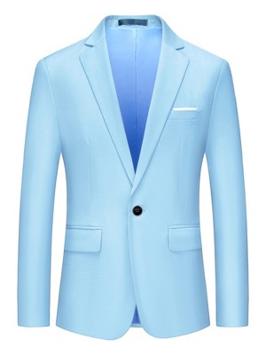 Lars Amadeus Men's Dress Slim Fit Single Breasted One Button Suit Sports Blazer