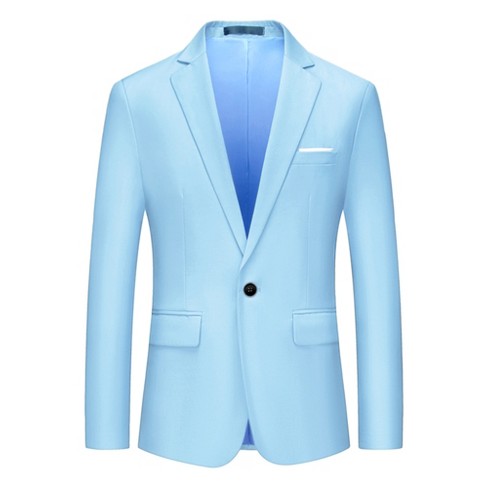 Lars Amadeus Men's Dress Slim Fit Single Breasted One Button Suit ...
